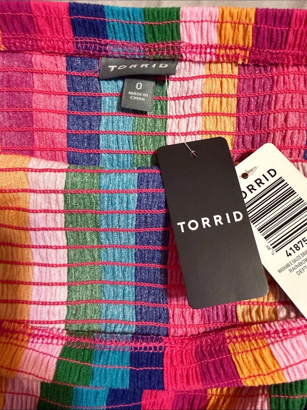 torrid Multicolor Stripe Strapless Jumpsuit - Pink, Green, Blue, Yellow - Picture 4 of 4